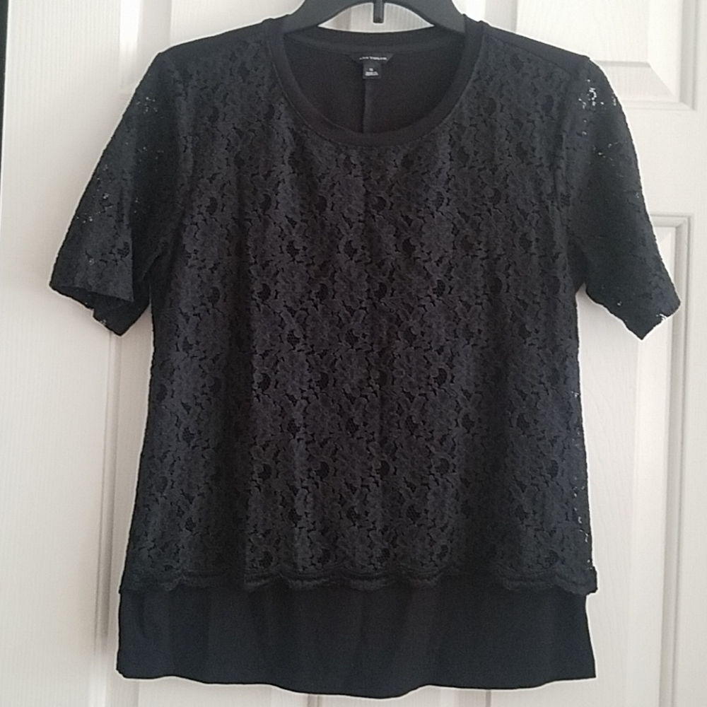 Ann Taylor black lace top